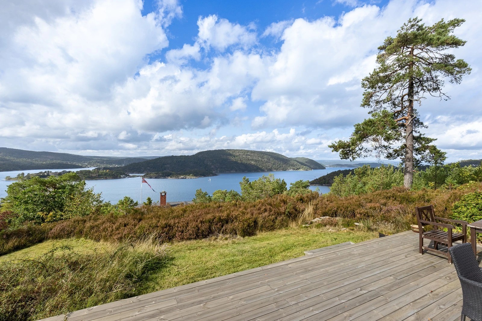 utsikt direkte fra terrasse - nord